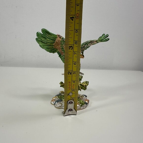Millwood Pines Austrian Crystal Enamelled American Bauld Eagle Trinket Box - Picture 12 of 13